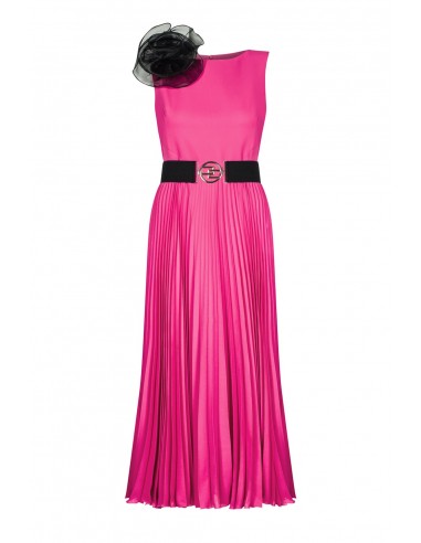 Pleated Maxi Dress with a Plain Top