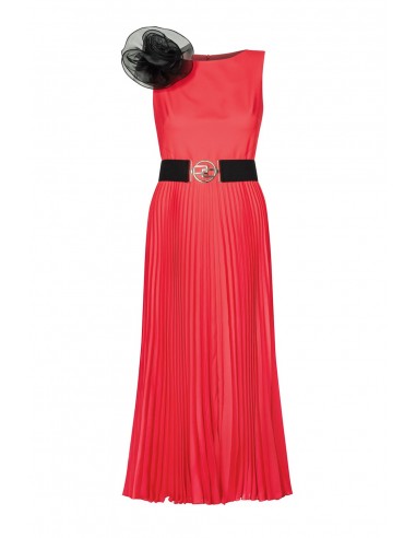 Pleated Maxi Dress with a Plain Top