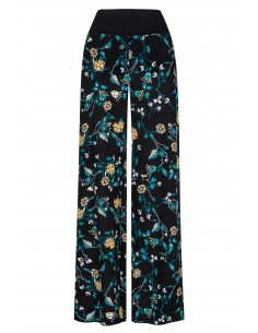 Silk trousers with floral...
