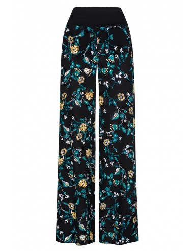 Silk trousers with floral pattern